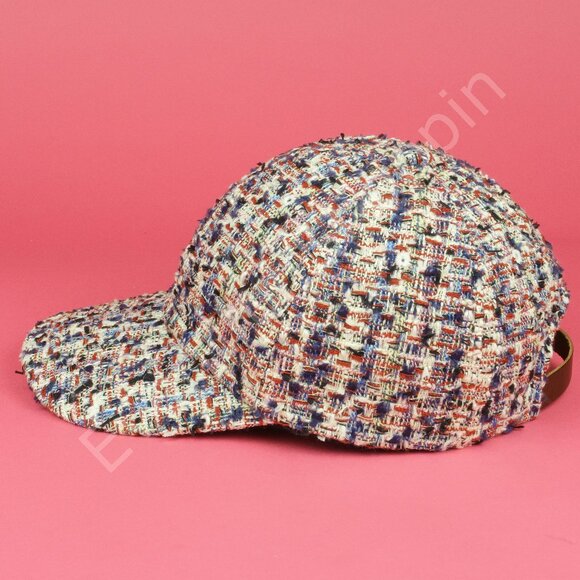 Emotionally Unavailable x Playboy Hat Mens M Red White Blue Cotton Blend Tweed - Picture 3 of 7
